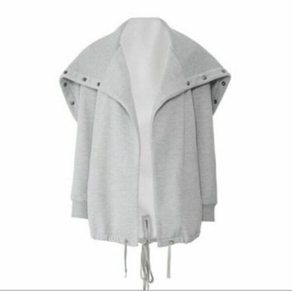 BLANK NYC WOMENS GRAY SALT & PEPPER FUNNEL NECK OPEN CARDIGAN SWEATER MEDIUM - Picture 5 of 11